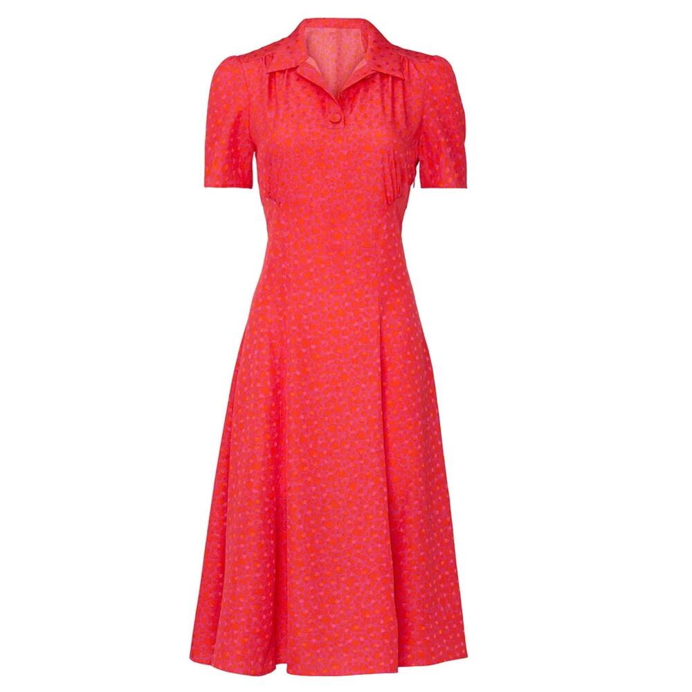Tara Jarmon Rozenn Dress pink hearts 40 US 8 - Picture 4 of 15